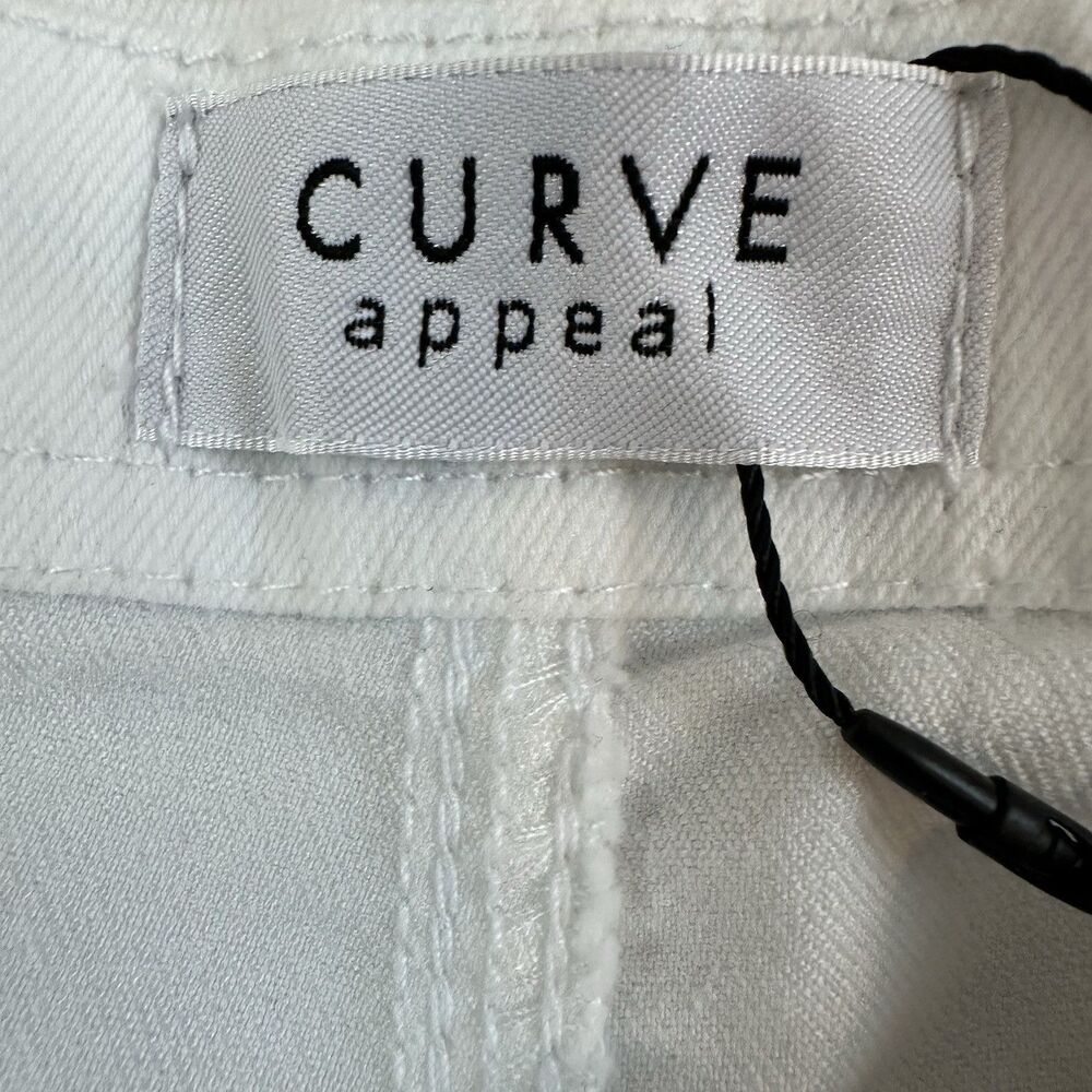 Curve Appeal White Golf Skort Size 8 NWT Braided Side Trim Stretch Skirt Shorts - Picture 10 of 11